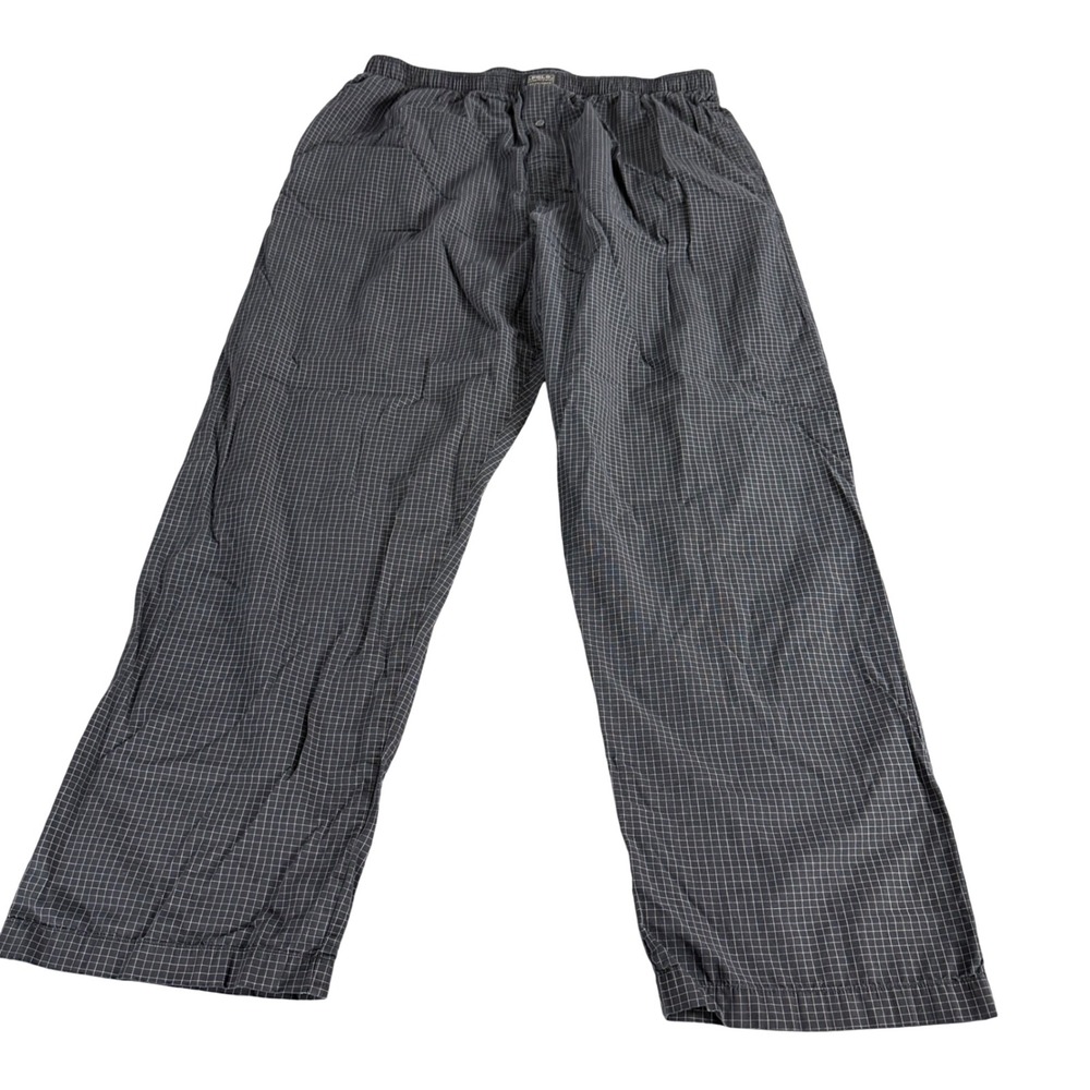 Polo Ralph Lauren Mens XL Pajama Pants Navy Blue White Grid Plaid Sleepwear Loun